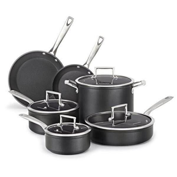 Kitchenaid Kch2s10km Professional Hard Anodized Nonstick 10 Piece Cookware Set Black Intl