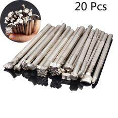 Kobwa 20PCS Leather Working Saddle Making Stamps Tools Set For Craft Carving DIY Handmade Art