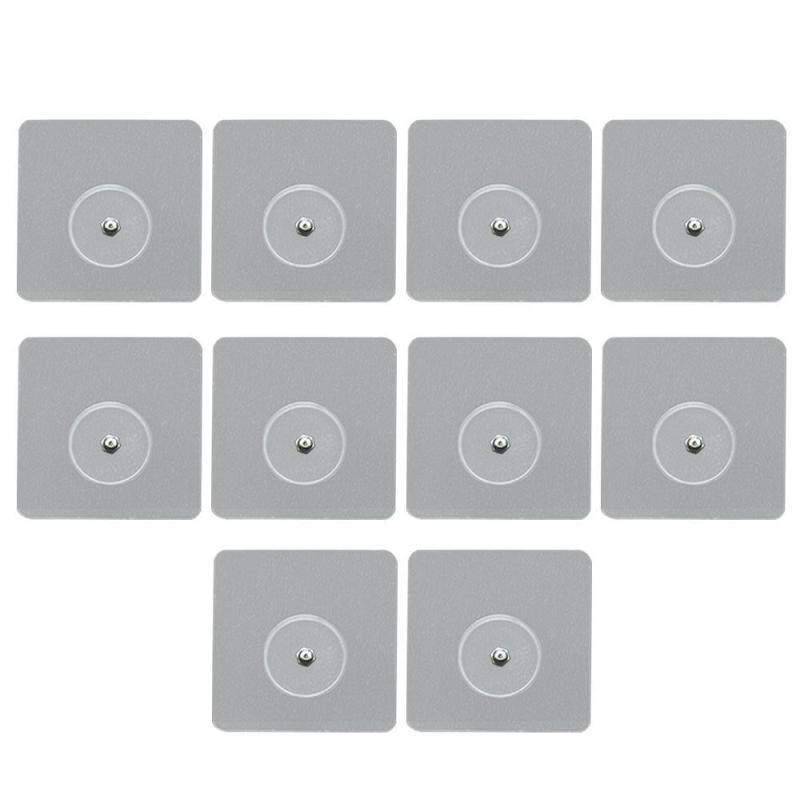 Kobwa Nail Free Wall Hook Screw, 1000 Times Reusable, 5KG Load For Single Screw, No Trace-1 Set Of 10 Pcs, Transparent