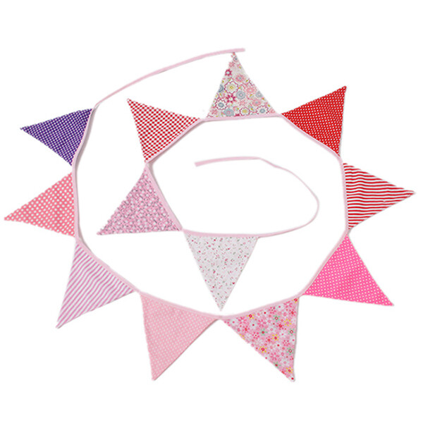 Feng Qi shop Lalang Colorful Flags Pink