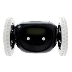 LCD Display Running Clock Alarm With Moving Wheels(Black)