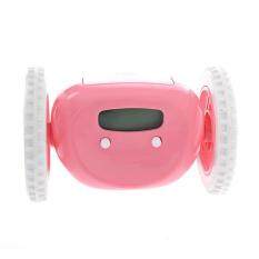 LCD Display Running Clock Alarm With Moving Wheels(Red)