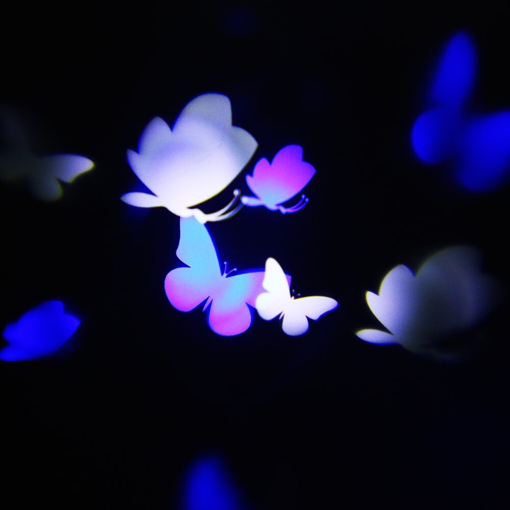 Lightme 100 - 240V 4W LED Waterproof Blue and White Butterfly Light - intl