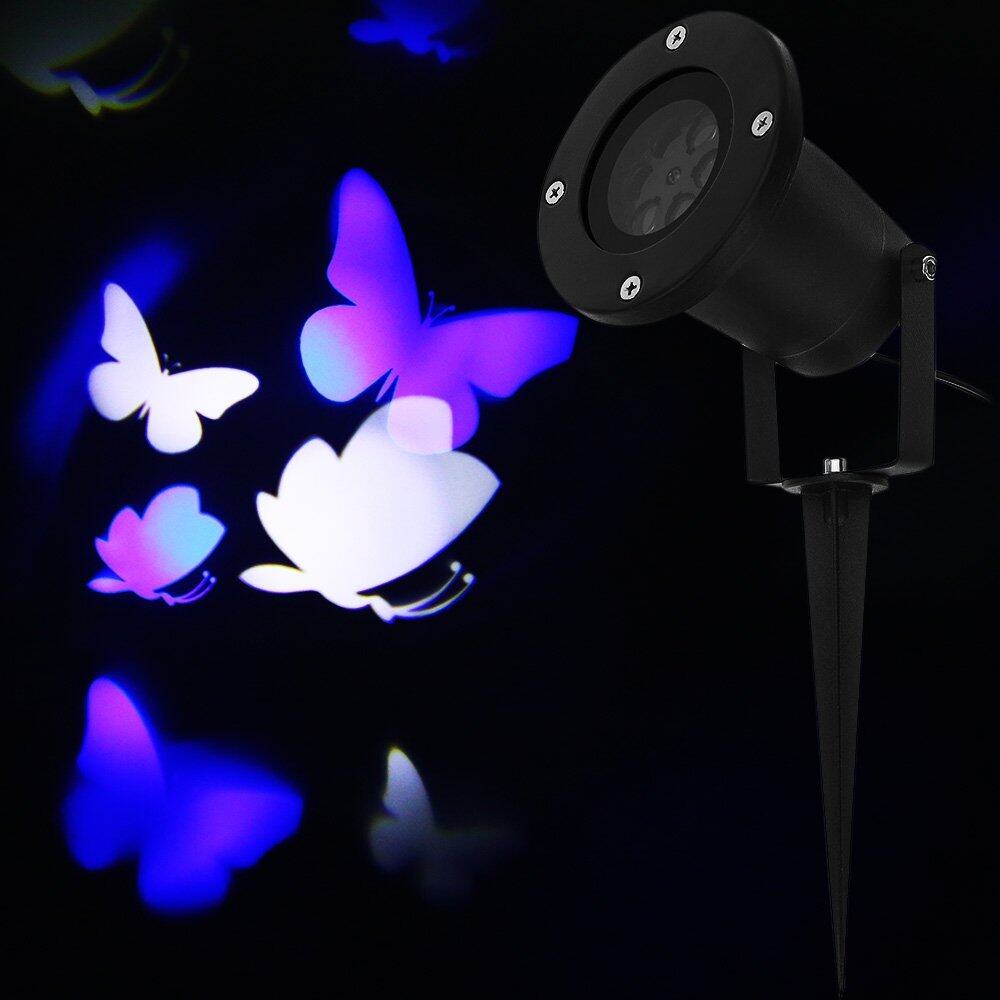 Lightme 100 - 240V 4W LED Waterproof Blue and White Butterfly Light - intl