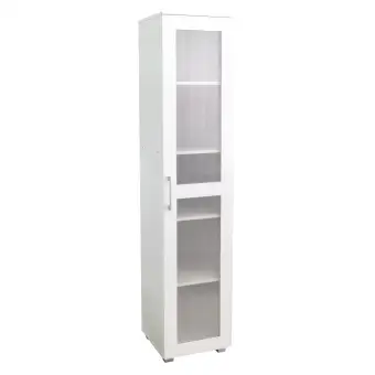 Lily 1 Door Multi Storage Cabinet Wardrobe White Almari Baju