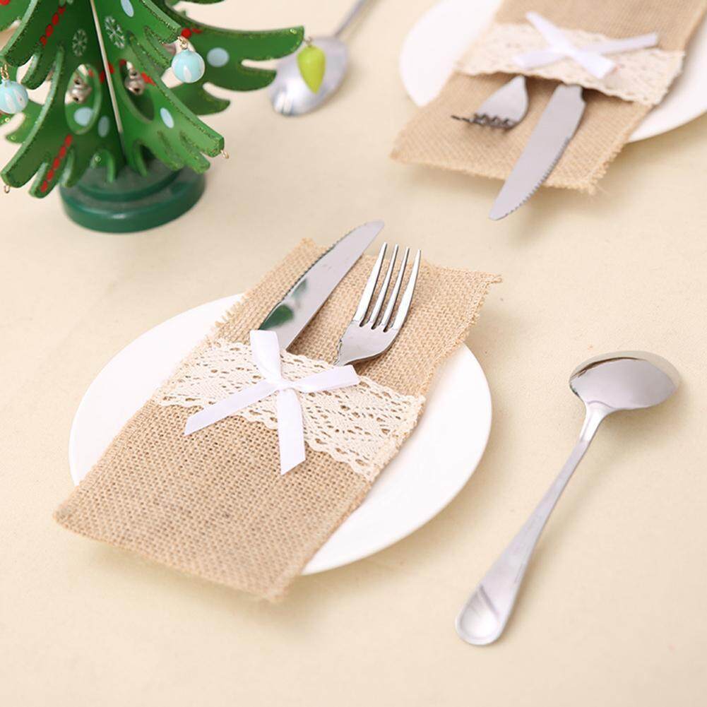 Newlifestyle Linen Table Rectangle Lace Dinning Coffee Place Mat Home Wedding Party Decorative(Khaki)-A - intl(Khaki)