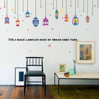 Lovely Clover Wall Stiker Love Lampu Jalan Romantis Kamar Tidur Ruang Tamu Pintu Masuk TV Latar Belakang Terpasang Rumah Modern LCX65Q (Warna: Seperti Gambar Pertama)-Intl