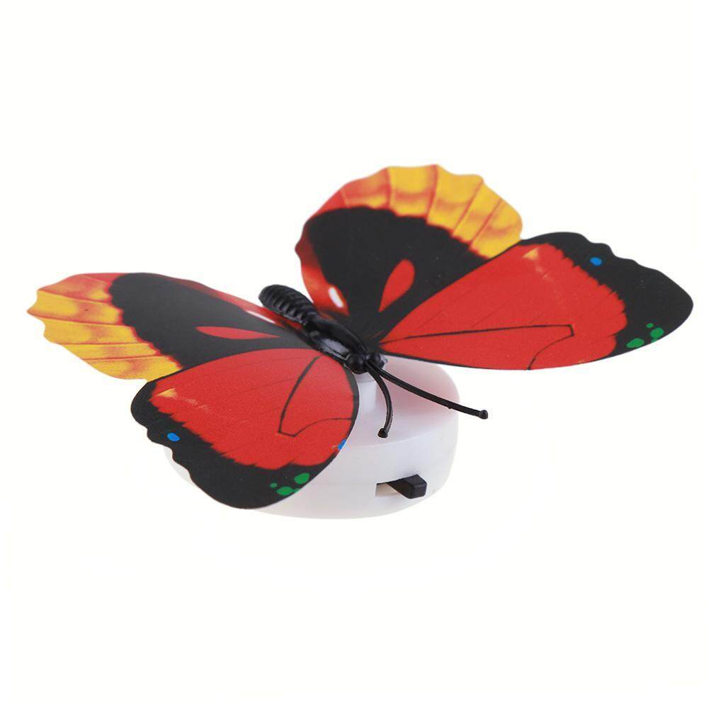 Luminous Butterfly LED Night Light Lamp Wall Pasted Home Decoration(Random) - intl Singapore