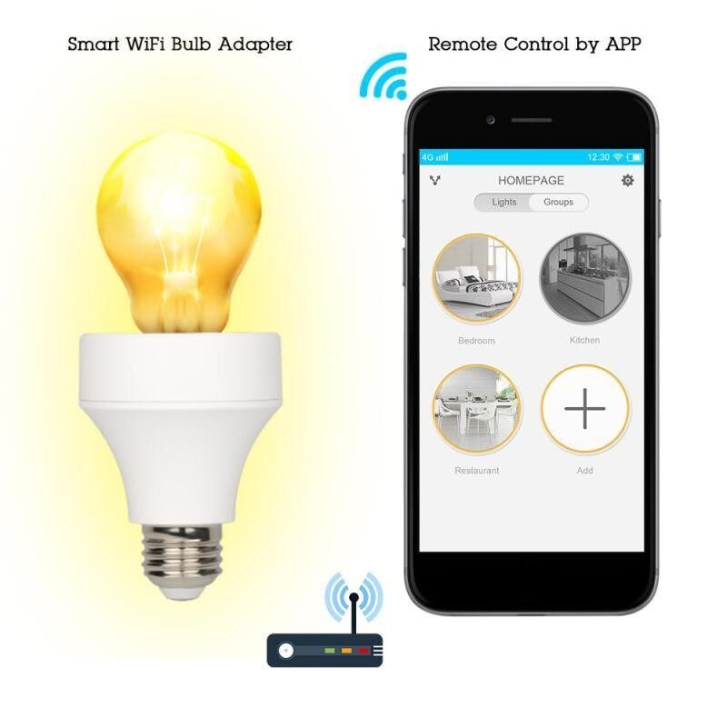 LUSTREON AC100-240V Smart Wifi E27/E26 Bulb Socket Holder Alexa Controller - intl