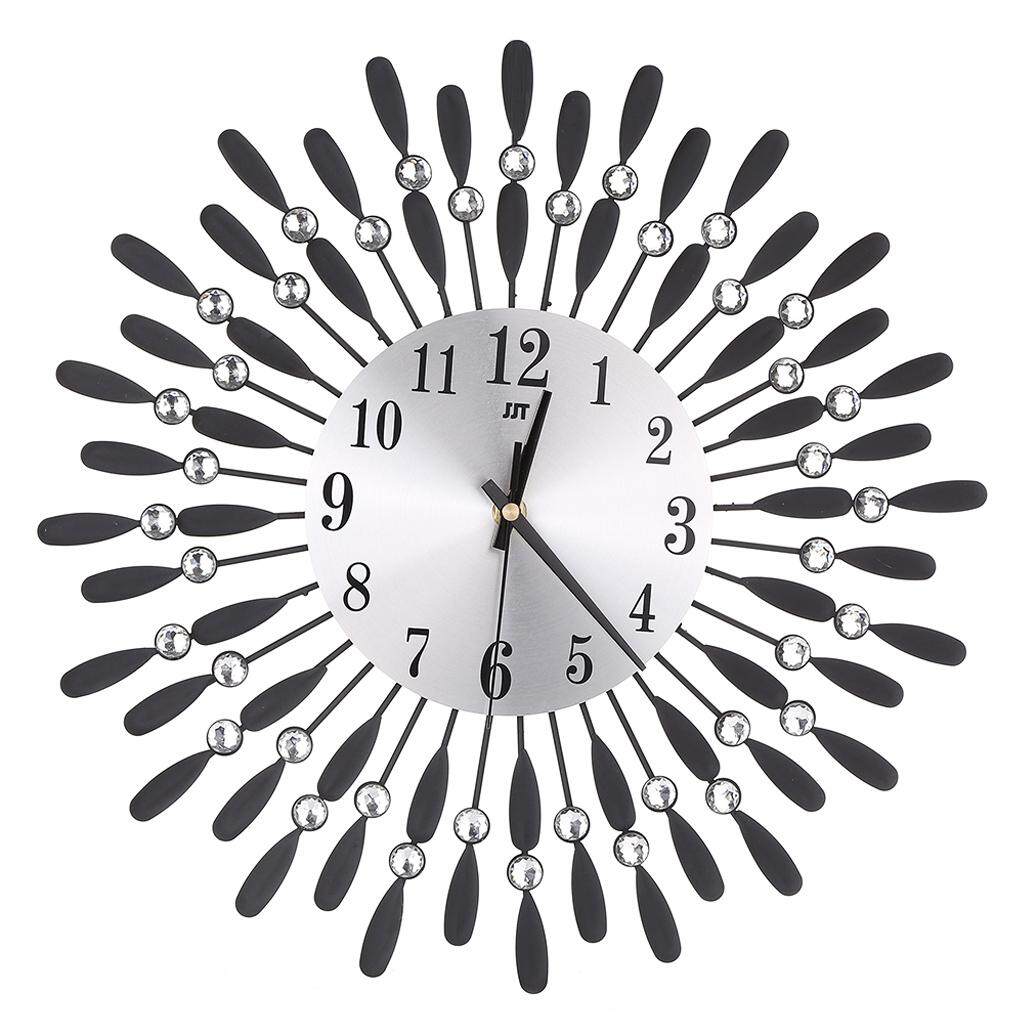 Luxury Diamond Home Large Wall Mounted Metal Clock Living Room Art Office Decor - intl