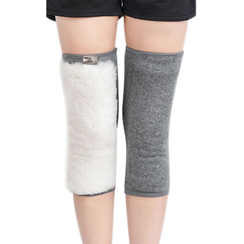 Medical Grade Thermal Thicken Knee Sleeve 1 Pair Unisex Elastic Cashmere Wool Knee Warmer Pads Knit Knee Brace Support Protector Legging Stockings - Pain Relief, Superb Warmth Extra Large Grey