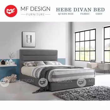 Mf Design Quen Size Divan Bed Frame 5 Feet Katil Grey Mf Design Quen Size Divan Bed Frame 5 Feet Katil Grey Fabric