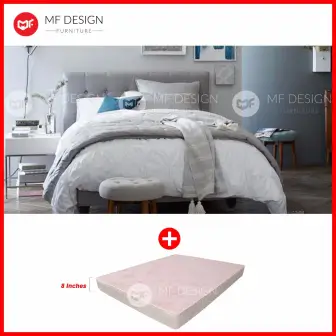 Mf Design Louis Fabric Queen Divan Bed Frame Grey With High Mf Design Louis Fabric Queen Divan Bed Frame Grey With High Grand Foam Thick