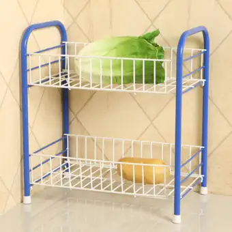 Mini 2 Layer Metal Kitchen Rack Bowl Cup Cutlery Dapur Rak Masak Blue Mini 2 Layer Metal Kitchen Rack Bowl Cup Cutlery
