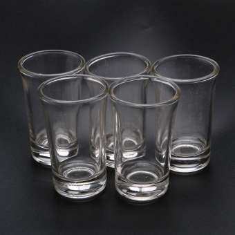 5 pcs เครื่องดื่มขนาดเล็กถ้วยโปร่งใสเหล้าแก้วช็อตแก้วไวน์