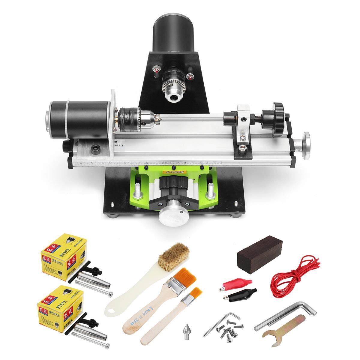 Mini Elektrik Manik Bubut Meja Gergaji Pemolesan Mesin Woodworking Bubut-Internasional