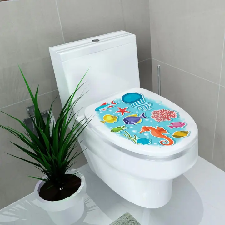 Mixed Designs Wc Pedestal Pan Cover Sticker Toilet Stool Commode Stickers D Lazada