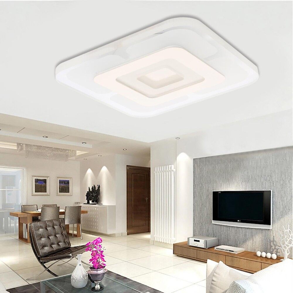 Modern Elegant Square Acrylic LED Ceiling Light Living Room Bedroom Home Lamp # Warm Light - intl