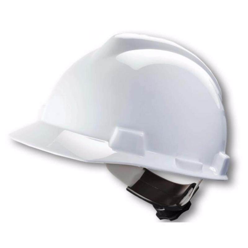 MSA HELMET V-GARD PROTECTIVE CAP WHITE W/RATCHET HARDNESS (ORIGINAL USA)