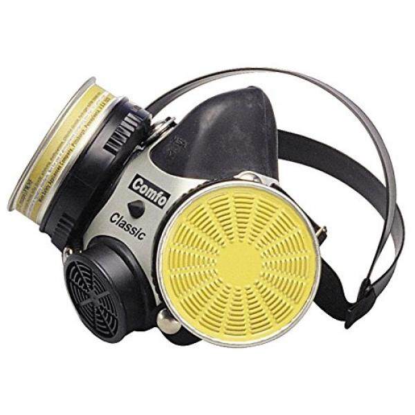 MSA Safety 808074 Comfo Klasik Lembut Merasa Hycar Karet Half Mask Alat Pernapasan untuk Wajah, Sedang Hitam-Intl
