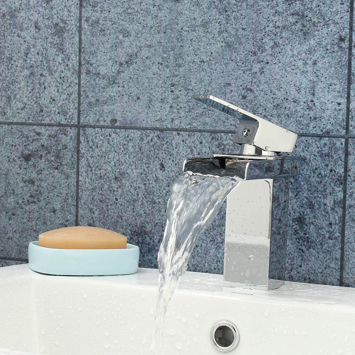 New Chrome Brass Waterfall Bathroom Basin Faucet Single Handle Sink Mixer Tap - intl