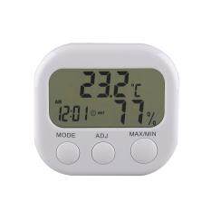 New Digital Thermometer Humidity Meter Hygrometer Air Moisture Clock TA638 White