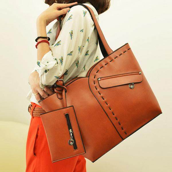 New European Fashion Women PU Bag Handbag With Purse Shoulder Bag - intl