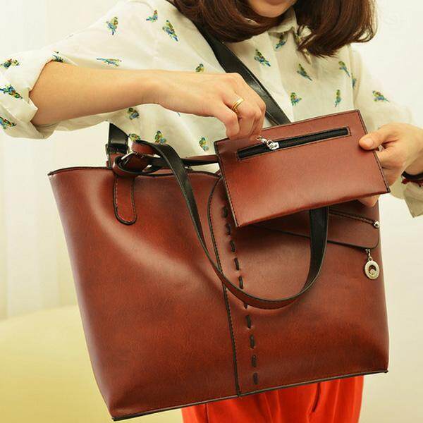 New European Fashion Women PU Bag Handbag With Purse Shoulder Bag - intl