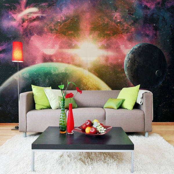 NEW Space Universe Stars Planets Wall Mural Photo Self Adhesive Living Room Bed - intl