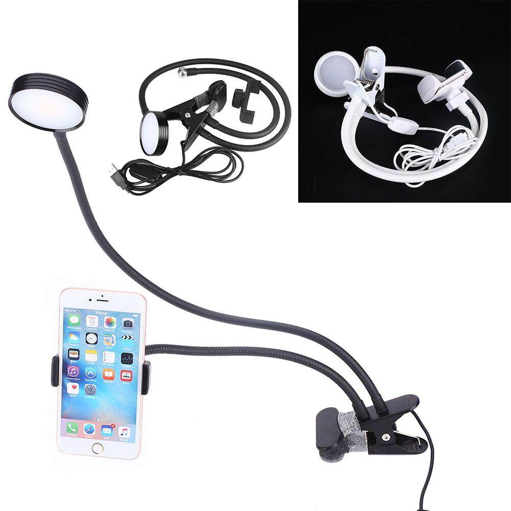 Newworldmall LED Lamp Cell Phone Holder Clamp Bracket For Live Broadcast Selfie White/Black