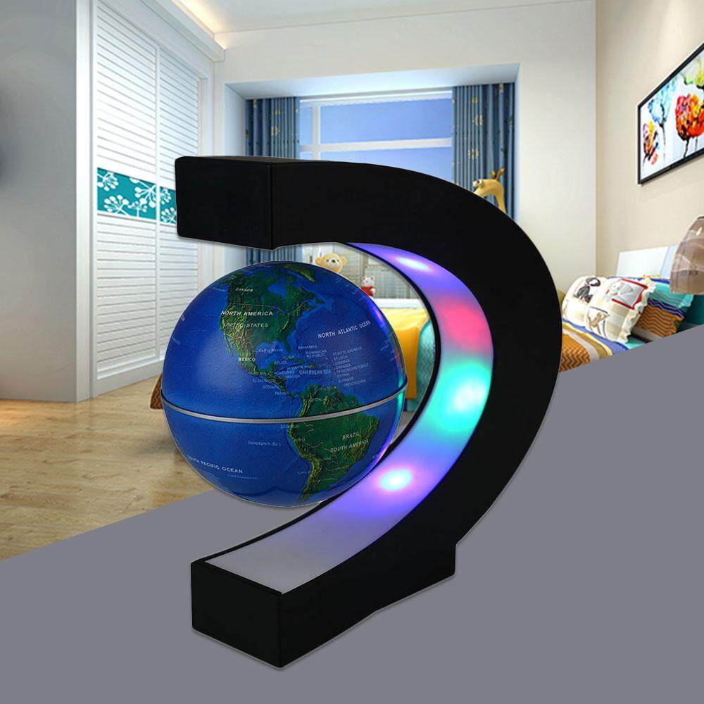 Newworldmall Novelty LED Floating Globe Magnetic Levitation Night Lights Decoration - intl