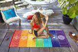 niceEshop Bath Towel Cotton Beach Towel,Yoga Mat Women Shawl And Wrap Dress,Ranbow Color,150x75cm