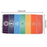 niceEshop Bath Towel Cotton Beach Towel,Yoga Mat Women Shawl And Wrap Dress,Ranbow Color,150x75cm