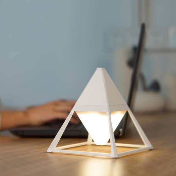 niceEshop Pyramid LED Table Lamp Modern Eye-care Night Light With Touch Control For Bedroom, Living Room, Kids Room Or Office