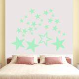 niceEshop Removable 30cm Moon Stars Glow In The Dark Sticker, Night Luminous Kids Room Wall Decal Stickers For Simulated Ideal Kids Decor Or Adults, Perfect Gift Kids Boys Girls, Gray