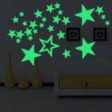 niceEshop Removable 30cm Moon Stars Glow In The Dark Sticker, Night Luminous Kids Room Wall Decal Stickers For Simulated Ideal Kids Decor Or Adults, Perfect Gift Kids Boys Girls, Gray