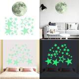 niceEshop Removable 30cm Moon Stars Glow In The Dark Sticker, Night Luminous Kids Room Wall Decal Stickers For Simulated Ideal Kids Decor Or Adults, Perfect Gift Kids Boys Girls, Gray