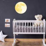 niceEshop Removable 30cm Moon Stars Glow In The Dark Sticker, Night Luminous Kids Room Wall Decal Stickers For Simulated Ideal Kids Decor Or Adults, Perfect Gift Kids Boys Girls, Yellow