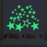 niceEshop Removable 30cm Moon Stars Glow In The Dark Sticker, Night Luminous Kids Room Wall Decal Stickers For Simulated Ideal Kids Decor Or Adults, Perfect Gift Kids Boys Girls, Yellow