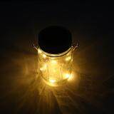 niceEshop Solar Mason Jar Lid Bottle Light LED Starry Fairy String Lights Kit Hanging Lantern for Patio Garden Porch Wedding Party Decoration, Yellow Warm Lights