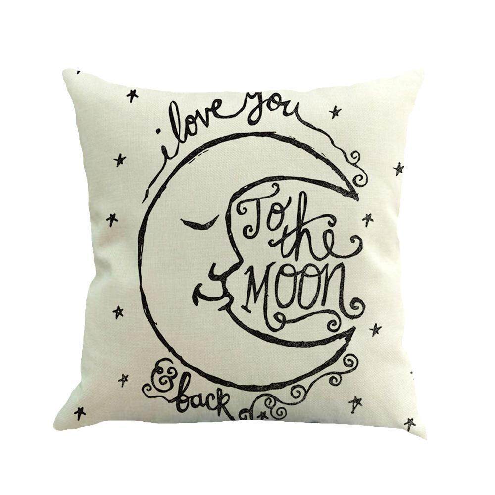 Oanda Persegi Sederhana Kasual Gaya Tongkat Gambar Pola Linen Bantal Sarung, Bantal Batin Tidak Termasuk-Internasional