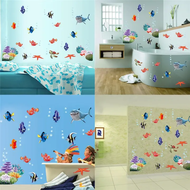 Wallpaper Ocean Sea Fish Vinyl Removable Mural Wall Sticker Kids Room Bathroom Diy Decor Multicolor 45 60cm Lazada For Android Free
