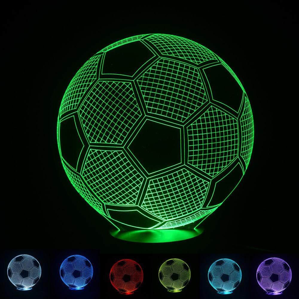 One Piece Football Pattern 3D Illusion Bulbing Touch Switch Table Desk Lamp LED Night Light - intl