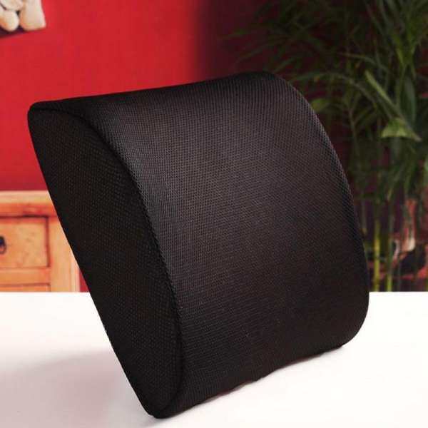 Outdoor Memory Foam Lumbar Back Relief Pillow color:Black