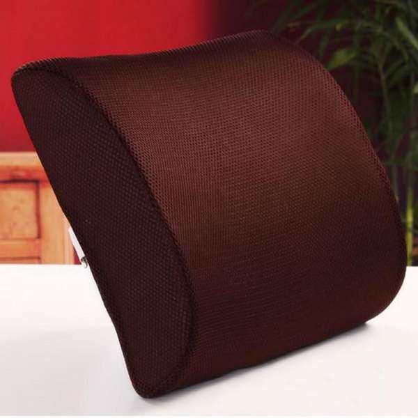 Outdoor Memory Foam Lumbar Back Relief Pillow color:Coffee