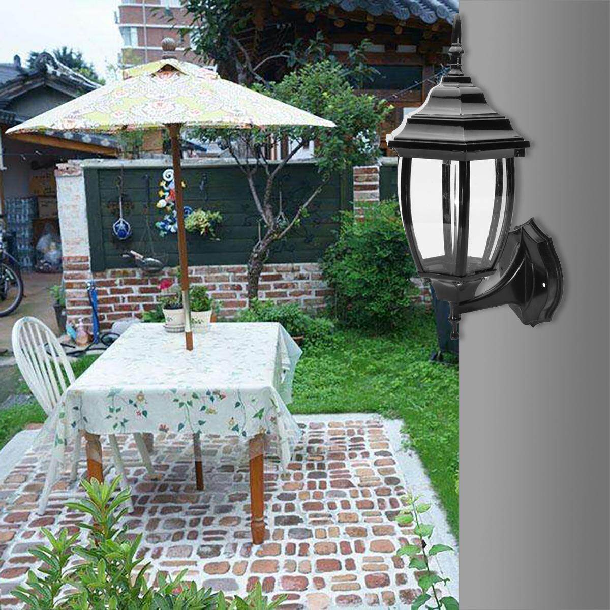 Outdoor Wall Lights Lamp Fixture Garden Porch Patio Aluminum Lantern Decoration # Black - intl