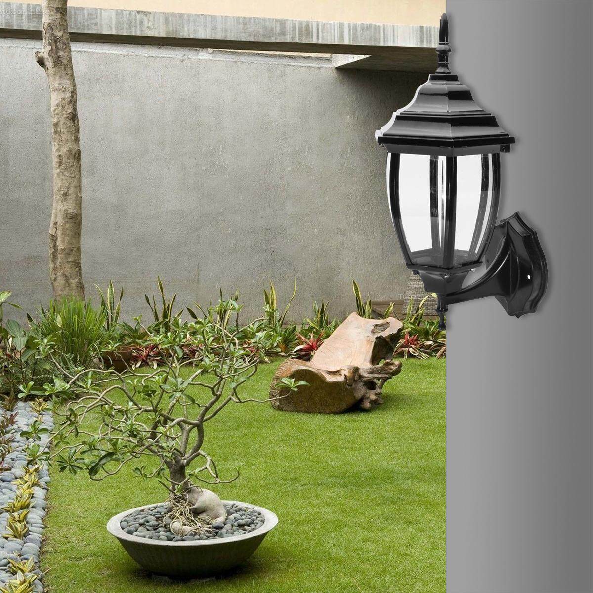 Outdoor Wall Lights Lamp Fixture Garden Porch Patio Aluminum Lantern Decoration # Black - intl