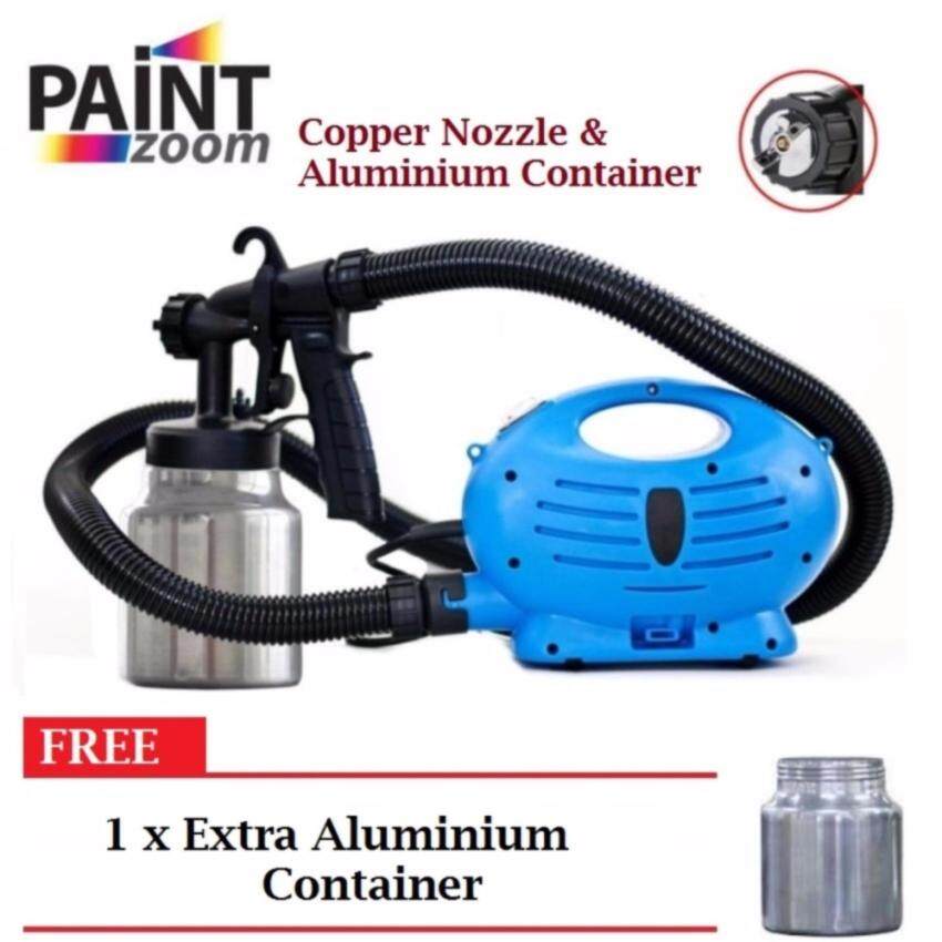 Paint Zoom Plus Electric Paint Spray Gun Upgraded Copper Nozzle With Aluminium Container FREE 1