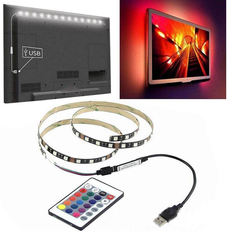 PAlight TV Backlight 5050 USB RGB MultiColor LED Strip Light Remote Control（size:0.5M） - intl