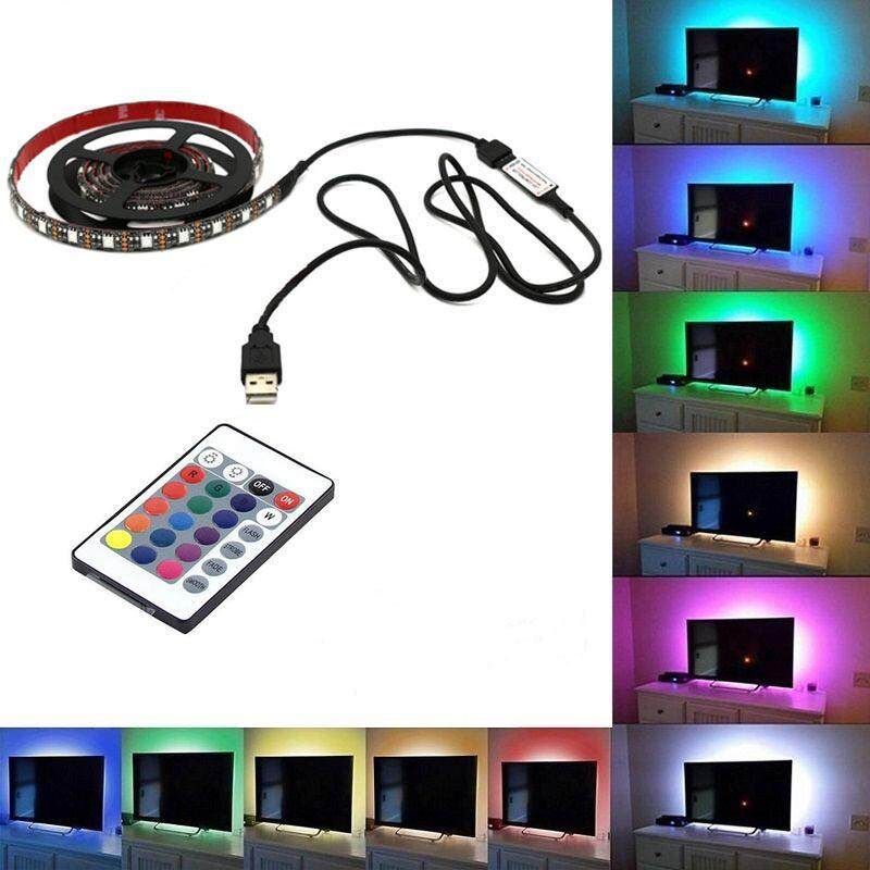 Bảng giá PAlight TV Backlight 5050 USB RGB MultiColor LED Strip Light Remote Control（size:1M） - intl